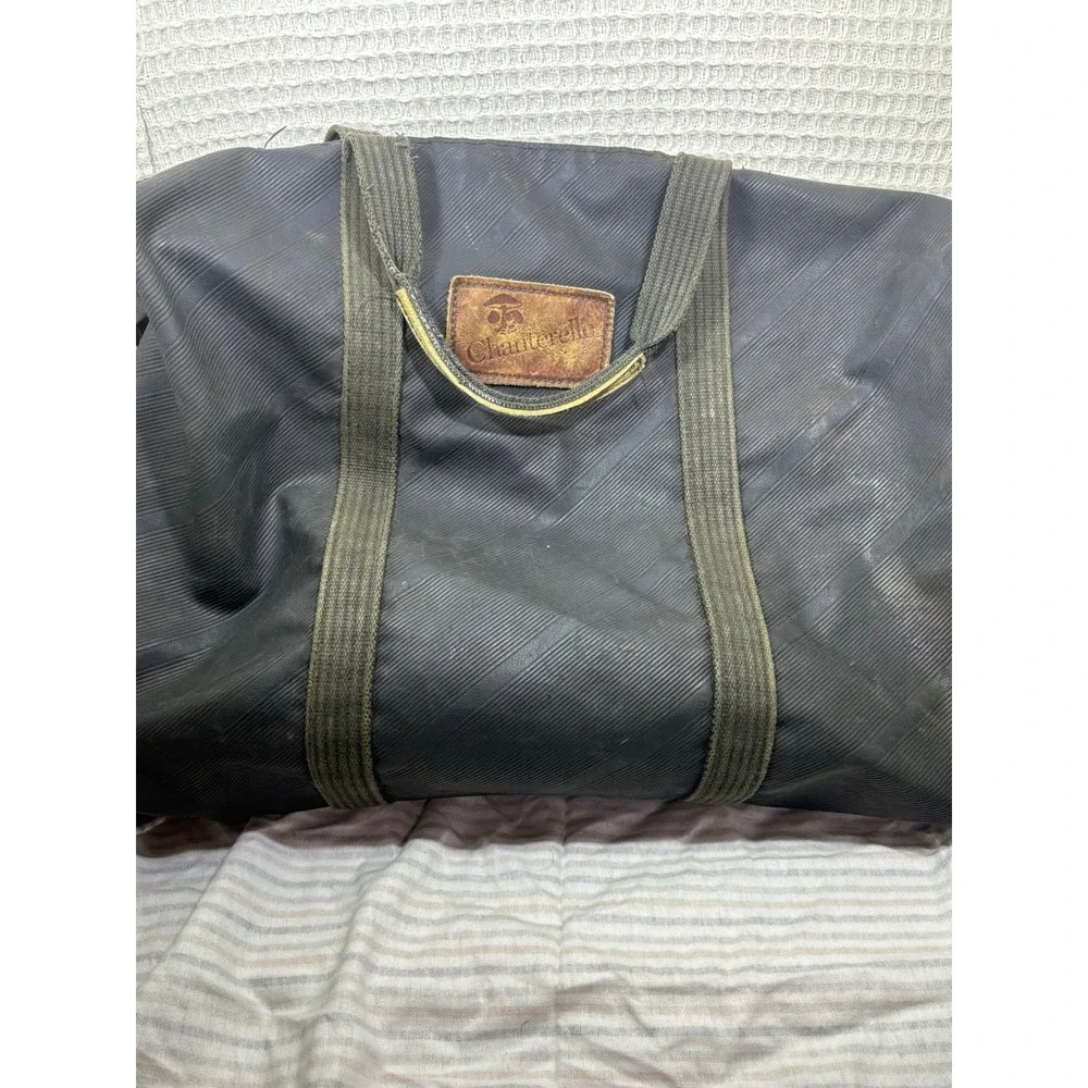 [Gorpcore] Unisex Chanterelle Duffle Bag Large Black Ribbed Rubber Leather